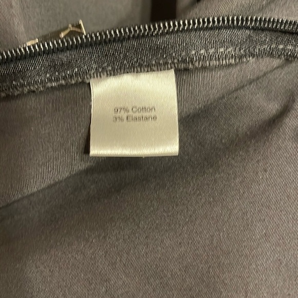 Saks Fifth Avenue Slim Leg Side-Zip Pants Sz 4 Cotton Blend Brown-Blackish Grey - Picture 5 of 5